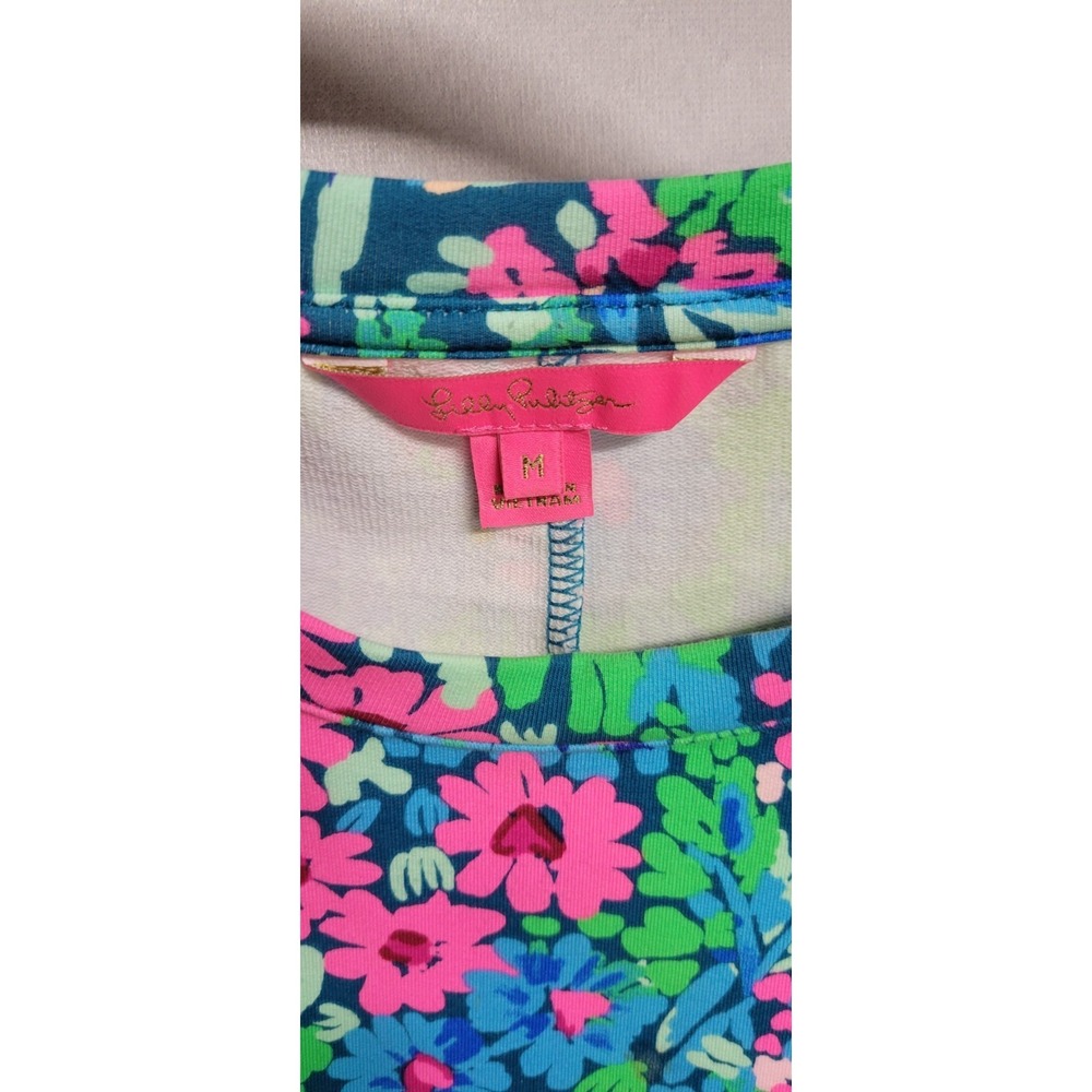 Multicolored Floral Print LS Lilly Pulitzer Short Dress Size M - Picture 3 of 8